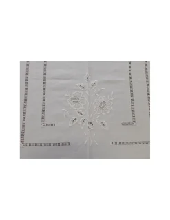 Portugal Natura 170x270 Toalha de mesa de linho bordada a mão - bordados da lixa Creative Rosemary 2021 Discount