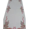 Portugal Natura 190x350 Toalha de mesa de linho bordada a mão -  bordados da lixa - Creative Azevinho / Acebo Clearance
