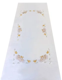 Portugal Natura 170x270 Toalha de mesa de linho bordada a mão - Bainha de linhas G. Online
