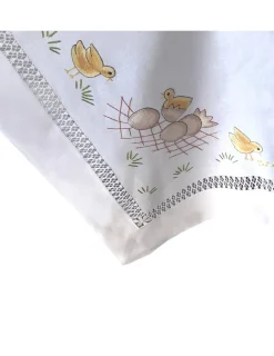 Portugal Natura 170x270 Toalha de mesa de linho bordada a mão - Bainha de linhas G. Online