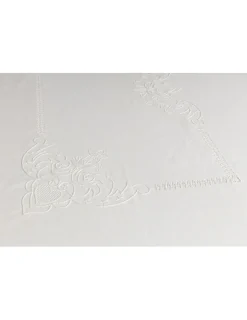 Portugal Natura 180x350 Toalha de mesa de linho bordada a mão + 12 guardanapos Discount